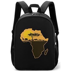 Afrikaanse Safari Kaart Lichtgewicht Rugzak Reizen Laptop Tas Casual Dagrugzak voor Mannen Vrouwen