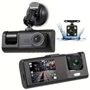 Dashcam 3-kanaals Auto DVR HD 1080P 3-lens Binnen-dashcam Driewegcamera DVR's Recorder Videoregistratie Dashcam Camcorder Autocamera(3 Camera None)