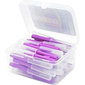 40Pcs Interdentale Borstel Floss Hoofd Tanden Borstels Handheld Outdoor Mondhygiëne Tool Huishoudelijke Vakantie Paars 1.2-1.5mm