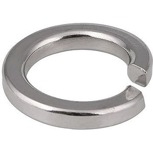 Splitsveerring, 100 stuks M2.5-M6 roestvrijstalen schelpen, veerring en elastische pakking(M6)