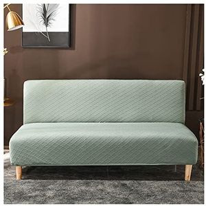 Futon Cover Armless Bank Covers Sofa Bed Slipcover zonder armleuning Zachte polyester Stoffen Cover 1-delige stretch Furniture Protector for Kid Pet(Color:Groente,Size:190-210cm)