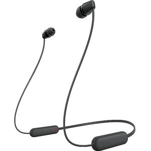 Sony WI C100 Draadloze in-ear Bluetooth-hoofdtelefoon met ingebouwde microfoon, zwart, WIC100/B, WI-C100-zwart, klein (Refurbished)