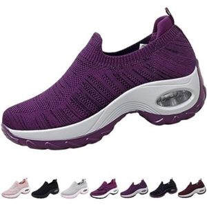 KIKIATA Orthoture Damesschoenen, Comfort Mesh Wandelschoenen voor dames, instappers met licht luchtkussen, orthopedische sneakers, lichtgewicht ademende boogondersteuning, sneakers voor dames (paars,