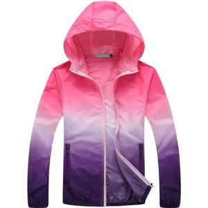 Unisex Zomer Lichtgewicht Zonwering Jas Anti-Uv Sneldrogend Sport Windjack Runing Fietsen Jas Zonnescherm Winddicht Zonwering Jas, roze, L