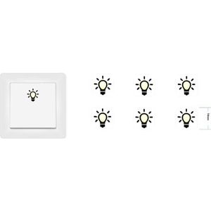 Lichtstickerset met 6 stuks stickers, lichtschakelaar, sticker, symbool (RP8/1) (14 mm)