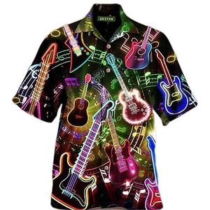 Hawaiian Music Shirt 3D Muzikale Heren Gitaar Shirt Casual Korte Mouw Oversized Tops T-shirt,CS-HZY20220703-2,4XL