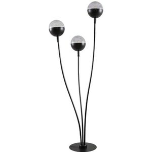 Lucande vloerlamp 'Dustian' (design) in Zwart uit glas o.a. voor woon-/ eetkamer - design vloerlamp, staande lamp