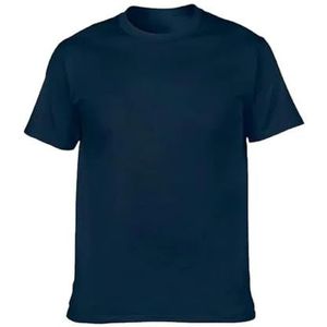 LQHYDMS Heren T-shirt Blank T-Shirt Mannen Korte Mouw Tshirts Effen Katoen Homme Tee Shirt Zomer Mannen Kleding Plus Size, Na Blauw, XS
