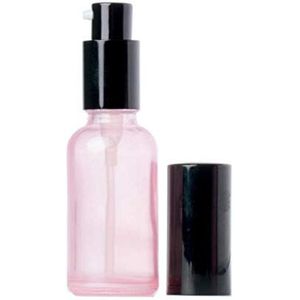 2 STKS 1 oz 30ML BPA Gratis Roze Glas Lege Draagbare Pomp Lotion Flessen Druk Potten Pot Container Voor Make-up Huidverzorging Foundations Cosmetische Serums Crème Vloeibare Essentiële Oliën