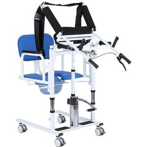 Hydraulische Patiëntenliftstoel, Bedzijde Commode Liftstoel, Met 180° Gedeelde Zitting En Tafel, Met Ondersteunde Liftondersteuning Voor Het Bovenlichaam