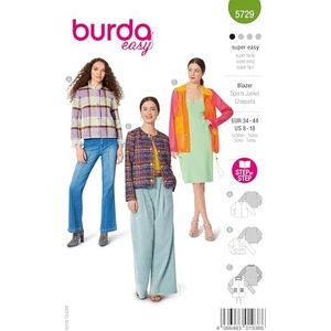 Burda - 5729 - Blazer - Crepe - Diverse Opties