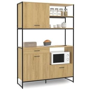 IDMarket - Keukenkast 120 cm Detroit kast 3 deuren + 1 lade industrieel design