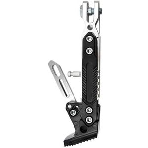 CNC motorfiets zijsteun zijstatief aluminium antislip steunstatief verstelbare parkeerstandaard universeel(Silver)