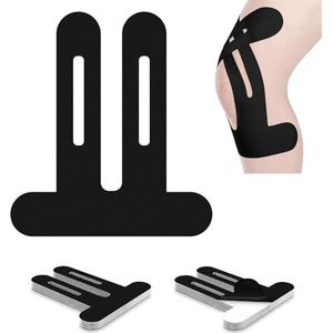 FEDDTY 10 stuks kinesiotape voor knieën, elastische band, voorgesneden kinesiotapes, sporttape, sporttape, zwart