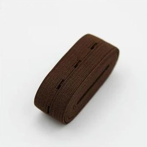 Elastiekjes 20 mm geweven knoopsgat elastische band Elast Stretch Tape Verleng afwerkingstape DIY naaien kledingaccessoire-koffie-20 mm 5 yards