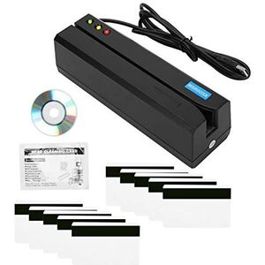 Writer-encoderscanner, MSR605X magneetstripkaartlezer LED-indicator Magneetstripschrijver 3 sporen Gratis software om kaartlezer te installeren Schrijver USB-veeg-encoder Magneetstripkaart