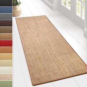 KARAT Sisal Tapijt - Tapijtloper 80 cm breed - natuurlijke vezels loper - tapijt voor woonkamer, hal, slaapkamer - sisal tapijt Sylt (80 x 100 cm, kurk)