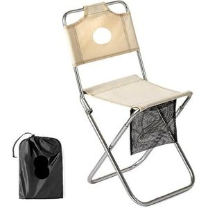Strandstoel Ultralichte draagbare campingstoelen Opvouwbaar met netje Relaxstoel Outdoor Picknick Wandelen Visstoel (Color : Khaki)