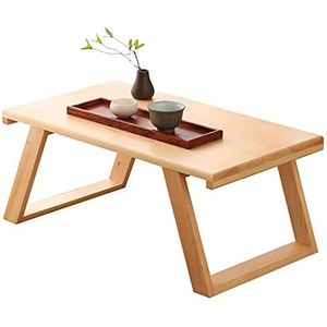 Salontafel Afneembare Lage Tafel Accent Tafel Balkon Tatami Tafel Eindtafel Zen Thee Tafel voor erker Eenvoudige montage (Color : Burlywood, Size : 70×40×30cm)