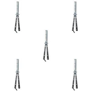5 set Stijlvolle Vlinder Kam Tondeuse Borstel Pocket Kammen voor Training Camping Wandelen Praktijk Rvs Stijl A
