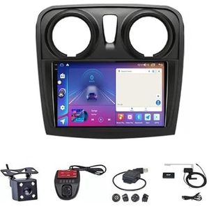 Android Double Din Car Stereo 9 Inch Touchscreen Autoradio Autotoebehoren Multimedia Stuurwielbediening met Navigatie Plug And Play Voor Renault Logan 2 2012-2019 (Size : M700S 4G+WIFI 8G+128G)