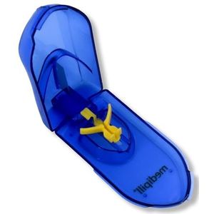 MEDIPILL - Tabletsnijder | Nauwkeurige snede van kleine, grote en langwerpige tabletten | afneembare instelling | BPA-vrij kunststof | één stuk | blauw | MED-CPL-B