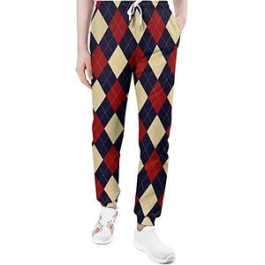 Rood Blauw Diamant Mannen Joggingbroek Casual Joggers Broek Atletische Lounge Broek Met Zakken Voor Vrouwen