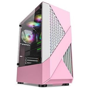 Mid-Tower ATX, M-ATX, ITX Computerbehuizing, Gehard Glazen Paneel, Verticale GPU-beugel Ondersteunt Waterkoeling(Color 1)