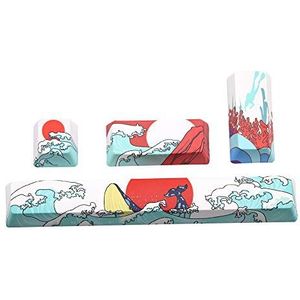 Benemate 4 toetsdoppenset, Dye-subbed PBT-toetsen, OEM spatiebalk Esc Enter Keycaps voor DIY Cherry MX Gaming mechanisch toetsenbord, zee