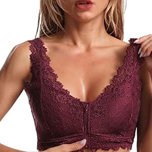 -up bralette | Zwarte kanten bralette met ritssluiting voorkant | Longline-sportbeha voor dames, beugelloos gewatteeryogabeha's met medium ondersteuning Tanktops voor Fulenyi