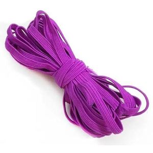 5M 6mm platte elastische band touw rubberen band lijn spandex lint naaien kant trim taille band draad koord voor doe-het-kleding accessoire-donker paars