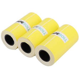 3PCs Thermal Printer Paper 56MM, Sticker Thermal Paper Waterproof Anti-Friction AntiOil for Peripage Printer(geel)