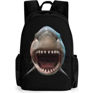 Scary Shark Teeth 16 Inch Laptop Rugzak Grote Capaciteit Dagrugzak Reizen Schoudertas voor Mannen & Vrouwen