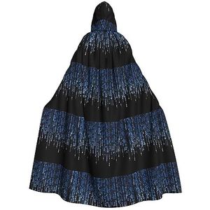 Bxzpzplj De blauwe binaire mantel met capuchon voor mannen en vrouwen, carnavalskostuum, perfect voor cosplay, 185 cm