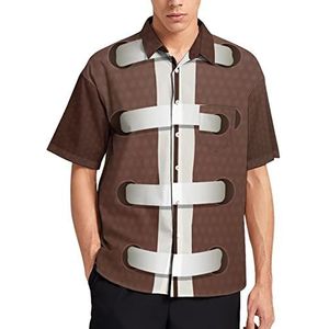 American Football Close-up Hawaiiaans shirt voor mannen zomer strand casual korte mouw button down shirts met zak