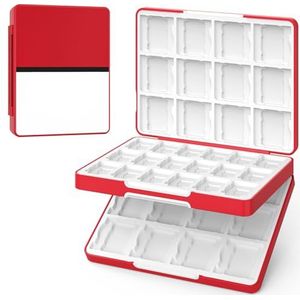 MoKo Gamekaarthoes voor Nintendo Switch/Switch OLED/3DS/2DS, Switch-spelhouder met 60 sleuven en 24 slots voor 3DS/3DSXL/DS/DSI-kaarten en 36 sleuven voor SD-kaarten met magnetische sluiting, draagbare 3DS-hoes, Pokeball