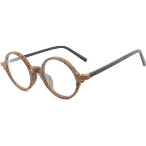 Geschenken voor halloween, Bruine houten brilmonturen met glazen(Brown)
