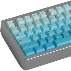 QPSJXN 125 grijs -gradient PBT -sleutelkaps -profiel -kleurstofsublimatie en zijgravure (cyaan -125keys)