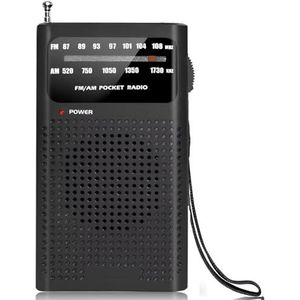 Premes - Draagbare Noodradio - Zwart - Op Batterijen - AM/FM