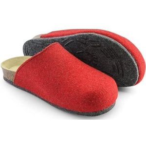 Pantoffelmann vilten bio clogs met ABS-zool | Maten 36–48 | Ademend wolvilt | Antislip sloffen met kurken voetbed | Voor dames & heren