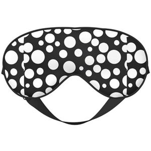 Zwart-wit Polka Dot Unisex Elastische Verstelbare Gesp Ontwerp Verduisterend Slaap Oogmasker voor Thuis Reizen Yoga Kantoor Nap