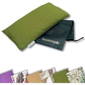 Warmtekussen voor magnetron, 30 x 15 cm, dubbel gebruik, koud of warm, natuurlijke pijnverlichting, vulling met rozemarijn, tarwe en lavendel, kleur: Rosmery, met waterdichte tas SACOTERAPIA