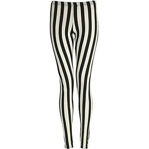 StyleWear Womens stretch lange legging Womens plus grootte effen afgedrukt volledige lengte skinny broek, zwart/wit streep, 46/48 NL