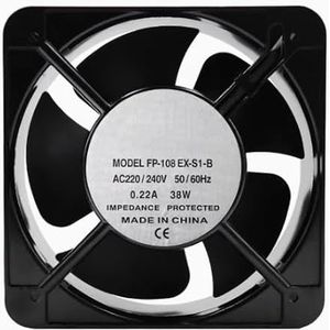 LMNCBVYA FP-108EX-S1-B 150mm AC Cabinet Case Fan - 220/240V, 0.22A, 38W, 2-Wire Solution for Electronics and Appliances