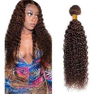 Tuheerst 26 Inch Water Wave Human Hair Bundles #4 Chocolate Brown Human Hair Extensions Unprocessed Double Weft Remy Hair for Woman 100g/pc