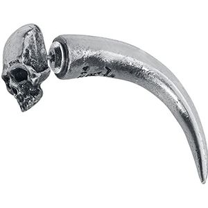 Alchemy Gothic Tomb Skull Horn Ear Stud zilverkleurig tinlegering Gothic, Schedels