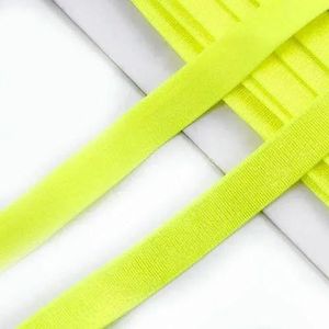 2/5 meter elastische band, 12 mm zacht nylon stretchtape voor bh-schouderband, ondergoeddecoratie, rubberen lint, doe-het-zelf naaiaccessoires, fluorescerend geel, 12 mm, 5 meter