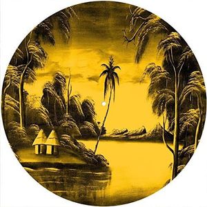 Slipmats Slipmat vilt voor elke 12"" LP DJ vinyl draaitafel platenspeler aangepaste afbeelding - Tikki Huts Burnt Yellow