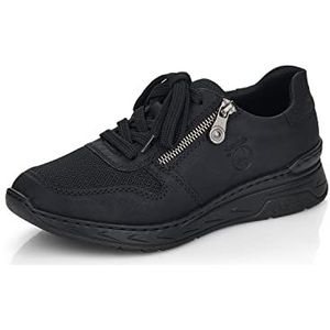 Rieker Dames Low-Top Sneaker M0031, vrouwen lage schoenen, losse inlegzool, zwart 00, 38 EU