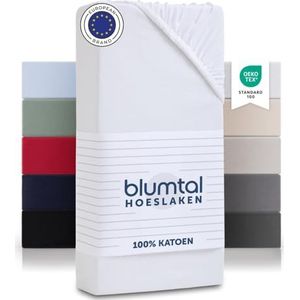 Blumtal Basics Hoeslaken 80x160-180 cm, jersey, bedlakens voor kinderen, 100% katoen, Oeko-Tex geëntitiseerd, bijzetbed/hoeslaken, kinderbed, wit